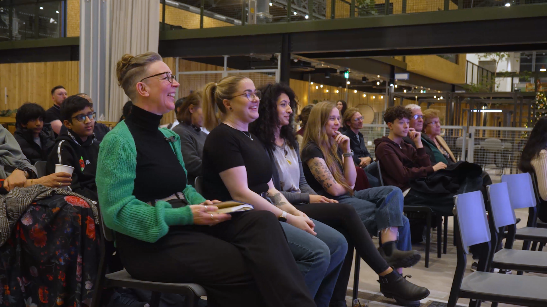 Image of audience attending the premier of the Sound Barrier documentary
